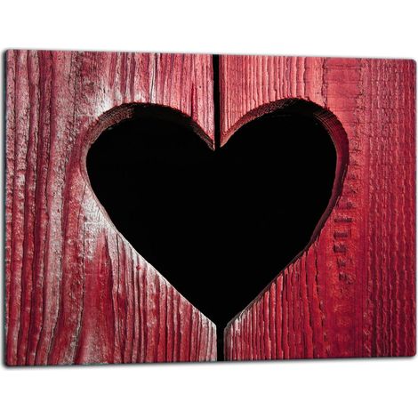 Tagliere della lastra di vetro 52x40 cuore in legno (1/5)