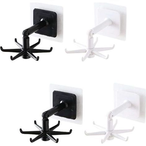 Drehbarer Handtaschenhaken mit 360°-Drehfunktion, Mehrzweck-Kleiderschrankhaken zum Aufhängen - 4 Stück (1/4)