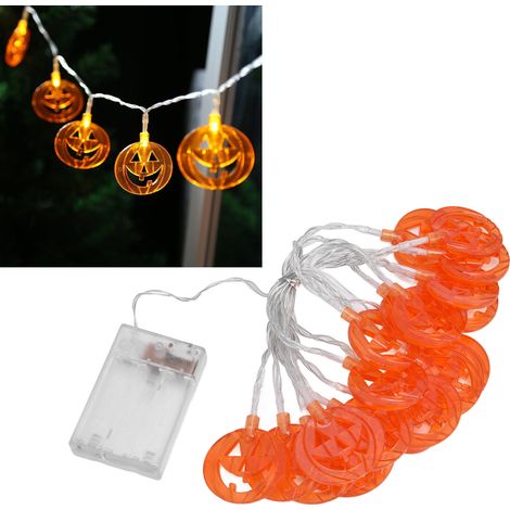 20 LED-Kürbis-Lichterketten, Halloween-Dekorationslichter, batteriebetrieben, geeignet für Partys im Innen- und Außenbereich, Gruselpartys, Feiern, Gartendekorationen für Partys usw. (1/5)