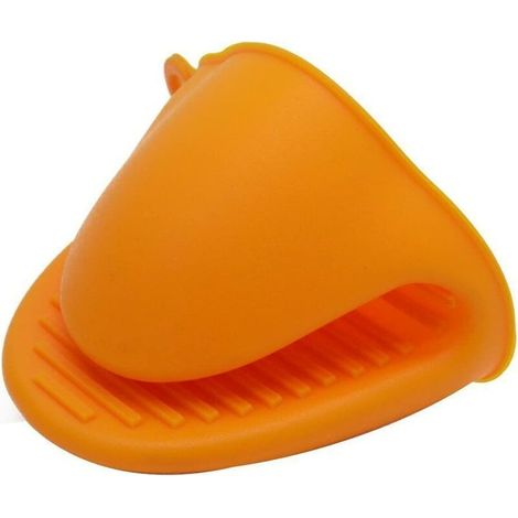 Attrezzatura protettiva per la cucina: manici in silicone, guanti per forno, microonde e lavastoviglie, 2 guanti spessi arancioni (1/4)