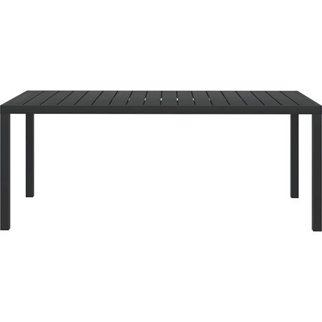 Table de jardin  Table d'extérieur Noir 185 x 90 x 74 cm Aluminium et WPC (1/5)