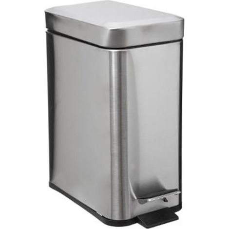 Poubelle de Salle de Bain Inox Rectangle 5L Argent (1/3)