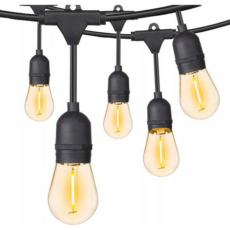 Gartenlichterkette 15 m + 15 LEDs E27 wasserdicht