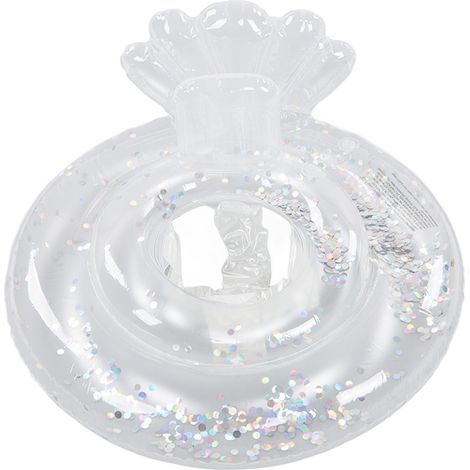 Anneau de natation bébé anti-roulis à paillettes argent, double airbag, pour 1 à 4 ans