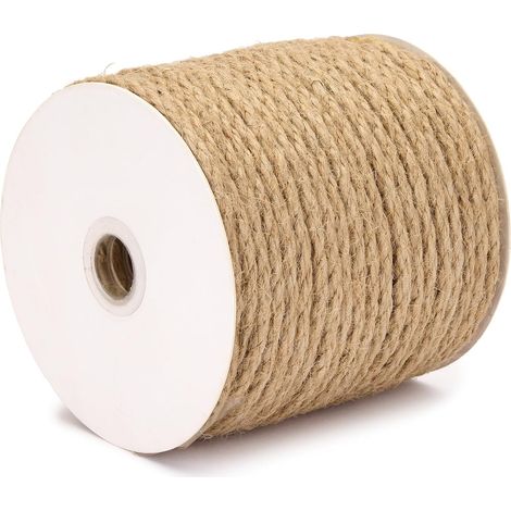 Corde de Jute Naturelle Torsadée - 4 mm x 10 m Ficelle Robuste pour Bricolage, Jardinage, Décoration et Artisanat (1/5)