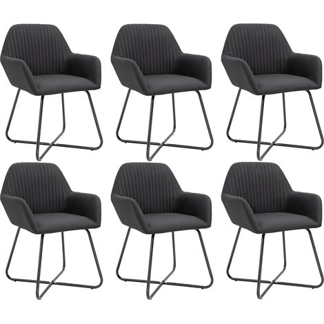 vidaXL Sillas de comedor giratorias 6 unidades tela negras (1/5)