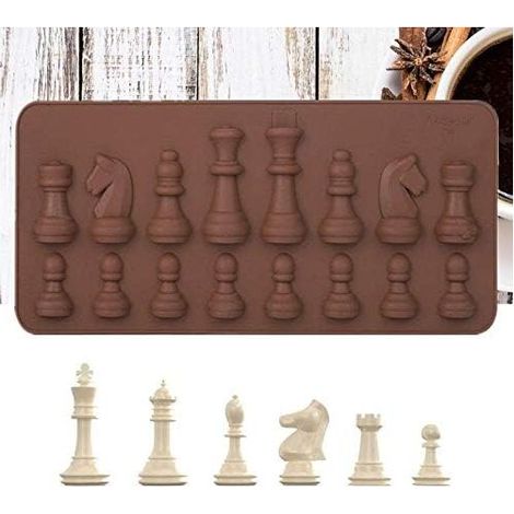 Moule à chocolat en forme d'échecs pour gâteau au chocolat, gelée et glaçons à faire fondre, moule à pâtisserie, décoration de gâteaux et bonbons à faire soi-même (Moule à chocolat en forme d'échecs) (1/3)