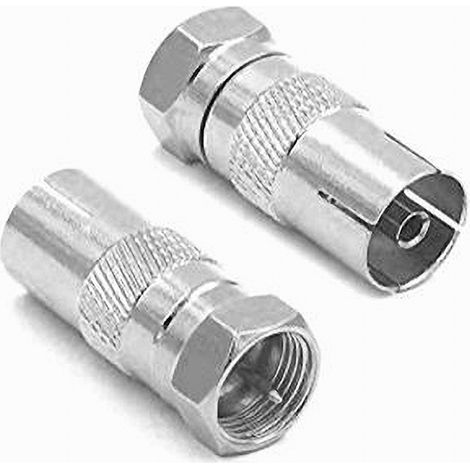 Trade Shop - SAT-TV-ANTENNENANSCHLUSS F-STECKER AUF BUCHSE KOAXIALADAPTER C-080 -