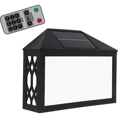 Plaque lumineuse solaire LED colorée pour numéro de maison, étanche, avec télécommande