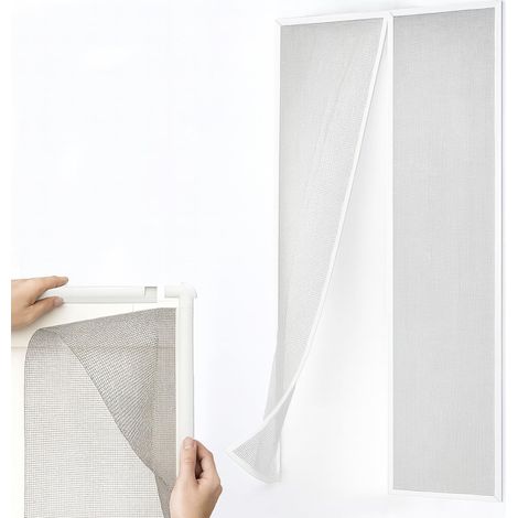 Bianco Zanzariera Magnetica con Telaio Tagliabile Porta