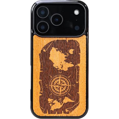 Custodia in legno Bewood per iPhone 17 Pro, Rosa dei Venti, Merbau (1/5)