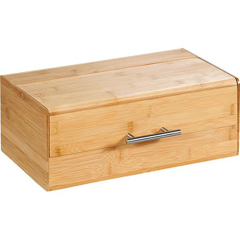 Boîte à pain rectangulaire en bambou avec couvercle hermétique – Résistante à l'humidité – Design rétro pour cuisine moderne – Kesper (1/5)
