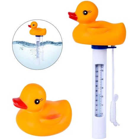 Thermomètre Flottant, Thermomètres de Piscine Flottant, Forme d'animal de Dessin Animé À Eau Thermomètre avec Corde pour Piscines Intérieures Extérieures (Thermomètre )-DOU (1/4)