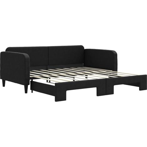 Maison Exclusive - Lit de jour avec lit gigogne noir 90x190 cm tissu