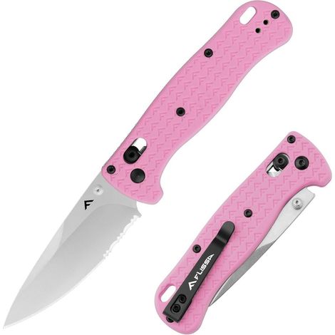 FLISSA Klappmesser AUS-8 Edelstahl Outdoor Survival Taschenmesser Rosa (1/5)