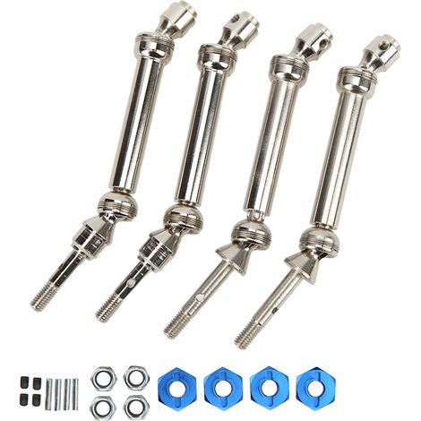 Pièces de rechange pour voiture RC Traxxas Slash 4X4 1/10 : arbre de transmission CVD avant et arrière en métal avec accouplements, pièces de rechange pour arbre de transmission avant et arrière en mé (1/5)