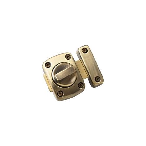1pc,Verrou Porte Serrure Loquet Rotatif de Porte Loquet Tournant Verrou de Porte Serrure de Verrouillage avec 6 Boulons pour Porte, Fenêtre, Armoire et Jardin, Finition Bronze en Méta