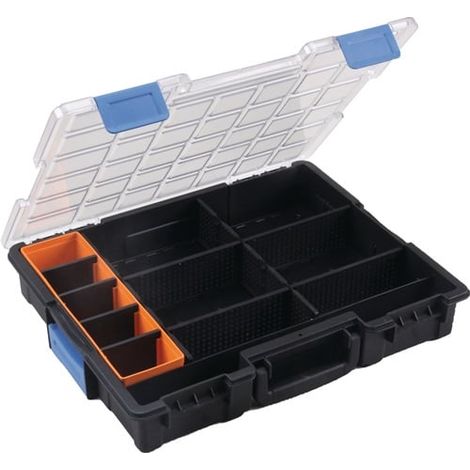 Caja  de  surtido  B440xT355xH76mm  12  compartimentos  10  divisores  transp.negro  -  454270 (1/3)