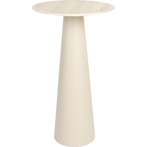 Table d'appoint ronde effet travertin ø40cm H70cm - Beige - Joya (1/5)