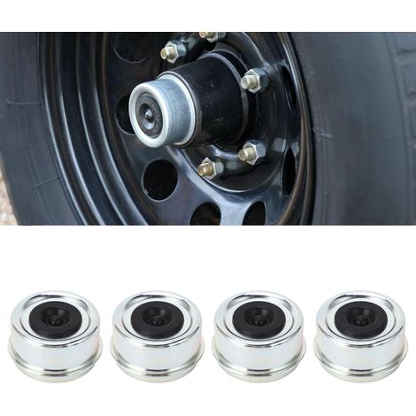 Trailer Hub Cap, 4PCS Trailer Bearing Dust Cap,62mm X 36mmTrailer Axle Bearing Dust Cup Grease Cover with Rubber Stopper for 7000 to 8000lb Bearing