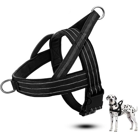 Anti-Zug-Hundegeschirr für mittelgroße und große Hunde – verstellbares, reflektierendes und atmungsaktives Halsband (L)