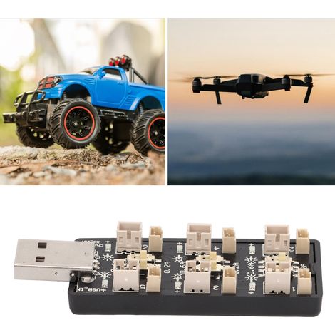 Chargeur intelligent USB pour batterie LiPo, 6 sorties indépendantes 3.7V/4.35V, outil de charge pour modélisme RC et jouets. (1/5)