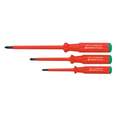 PB Swiss Tools Jeu de tournevis pour Pozidriv, Classic 100% isolés, Nombre de tournevis: 3