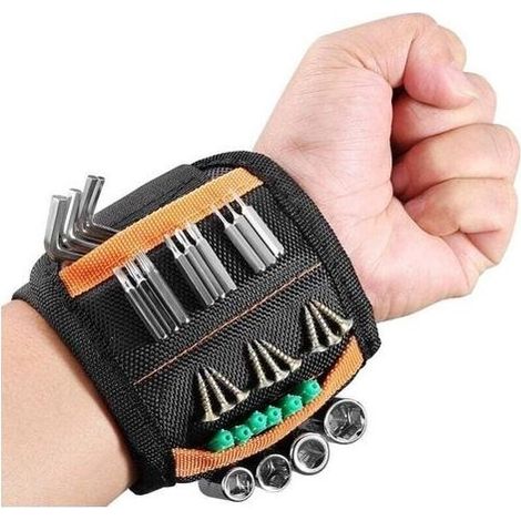 Bracelet Magnétique Avec Aimants Puissants, Cadeaux D'Outils Avec 15 Aimants Pour Tenir Des Vis/Clous/Perceuse, Outil De Bricolage Ceinture Outil Charpentier (1/4)