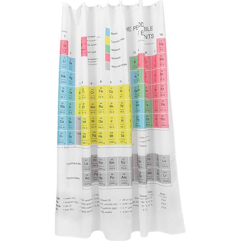 Periodic Table Design Shower Curtain in Polyester Durable