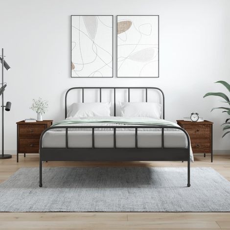 Nachttische 2 Stk. Braun Eichen-Optik 40x42x50 cm Holzwerkstoff