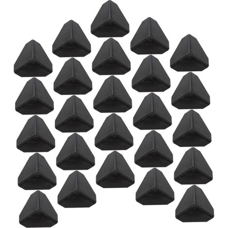 100 protège-coins pour meubles, plastique, noir, pour chaises (1/5)