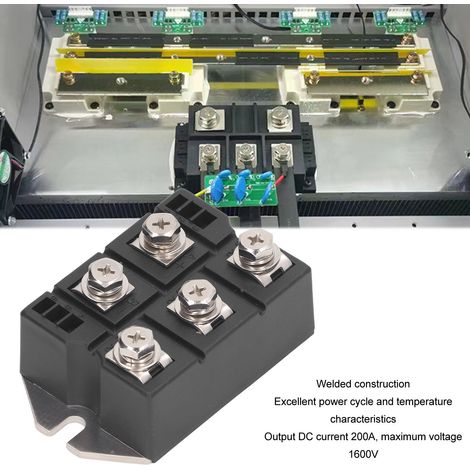Pont Redresseur 200A 1600V Module Diode Triphasé à Dissipation Thermique en Cuivre (1/5)