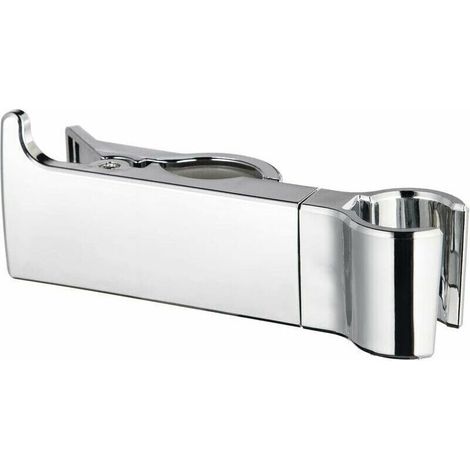 1 pc Support Douche Réglable de 16 à 25 mm.Support de Douche pour Accroche Pommeau de douche avec Bouton Latéral et Coussinet en Caoutchouc Supplémentaire - Plastique ABS - Chromé (1/5)