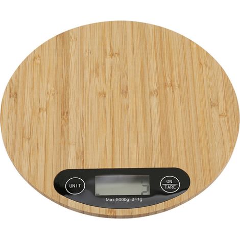 Balance de cuisine électronique LED bambou 5kg précision 1g pour aliments