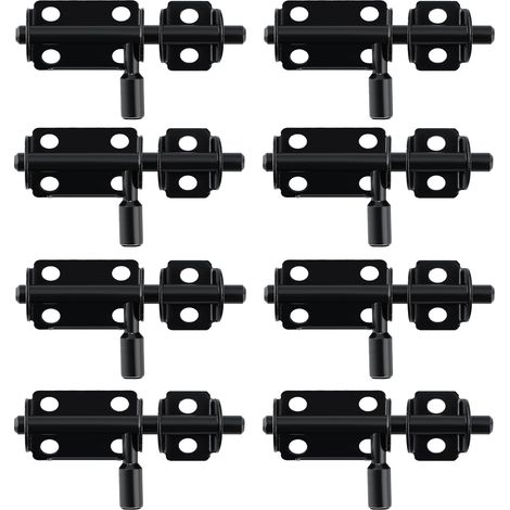 8 Stück – Innentürriegel – Praktischer Türriegel – Außentürriegel für Schrank, Schublade und Garten – Edelstahl, Schwarz