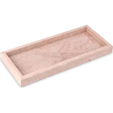 1 Plateau Marbre Naturel 30x13x3 Cm Surface Lisse Décoratif Pour Salle De Bain Cuisine Bijoux (1/5)