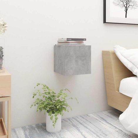 Table de chevet Gris béton 30,5x30x30 cm Bois d'ingénierie (1/5)