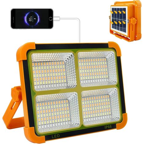 Projecteur LED Rechargeable, 100W 10000 Lumen Projecteur Chantier de Travail d'urgence avec 4 Modes, Lampe de Chantier pour Réparation des Voitures, Camping, Chantier de Construction (1/5)