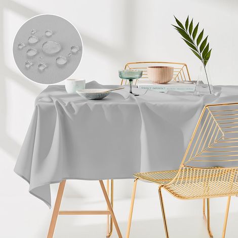 Nappe de Table 140 x 220 cm Gris Clair (1/5)