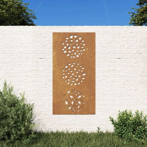 Adorno de pared de jardín acero corten diseño de hoja 105x55 cm vidaXL (1/5)