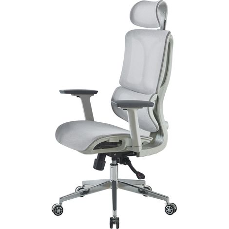 Sedia Ufficio Ergonomica Professionale Schienale Alto In Rete Con Supporto Lombare e Braccioli RegolabilGaming Poltrona Direzionale Altezza Regolabile Portata 150 Kg Ruote Girevoli Design Moderno Gri (1/4)