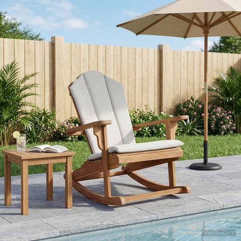 vidaXL Chaise berçante Adirondack de jardin Naturel (1/5)