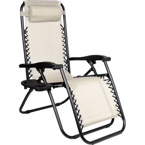Chaise longue de jardin Orion Zero Gravity, beige clair (1/5)