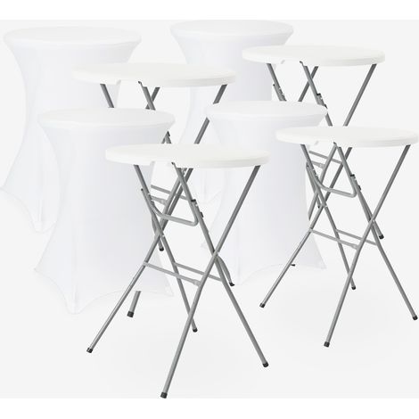 Mesa plegable de acero para eventos con funda protectora, set de 4 (1/3)