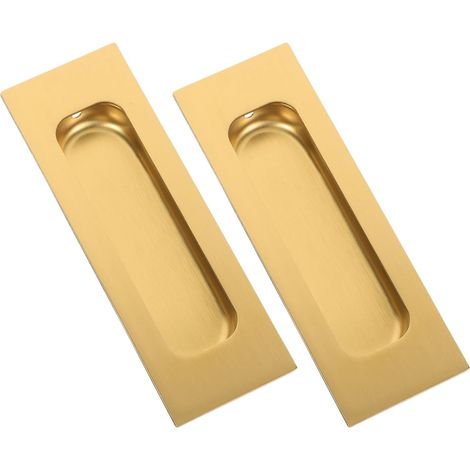 Poignées de porte encastrées KICHOUSE, acier inoxydable doré (1/5)