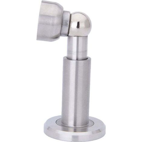Höhenverstellbarer magnetischer Türstopper, Türhalter aus Edelstahl 304 mit Wand- und Bodenbefestigung (Edelstahlfarbe) (1/4)