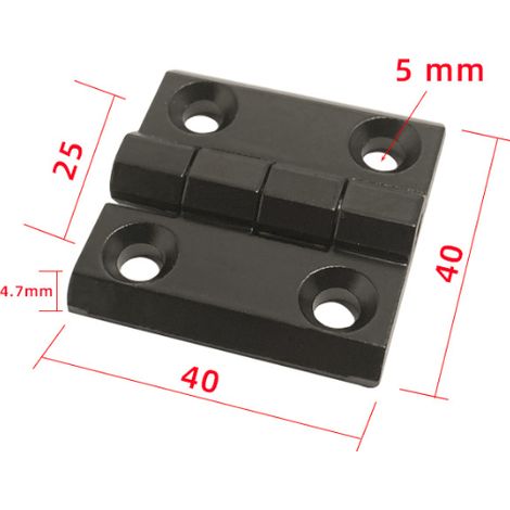 Charnière plate pliante 40x40mm à roulement à billes, lot de 4, pour portes intérieures et extérieures pleines, usage intensif, robuste et durable. (1/4)