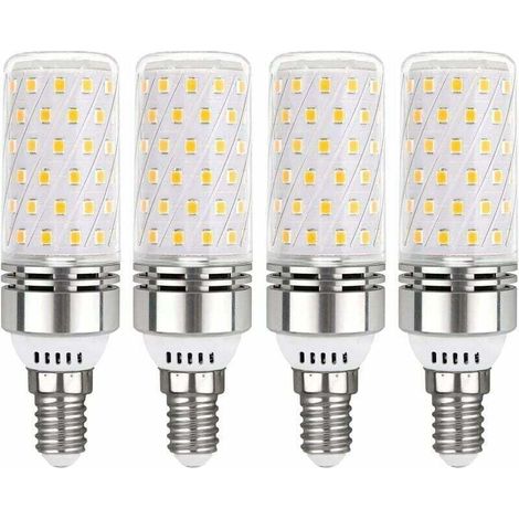 Ampoule LED E14, 12 W, blanc froid (6000 K), 1450 lm, équivalent à une ampoule halogène de 100 W (E14), angle de diffusion de 360°, 220 V CA, ampoule LED E14 pour éclairage intérieur, non dimmable, lo (1/4)