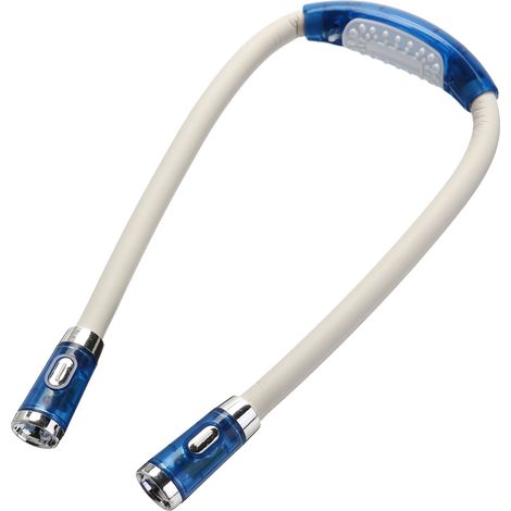 (Bleue) Lampe de lecture LED, lampe de cou mains libres, piles incluses. (1/5)