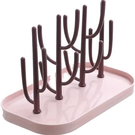 Secadora de ropa con diseño en forma de árbol, con funda antipolvo, color rosa. (1/2)